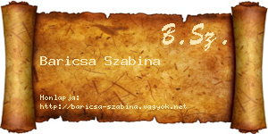 Baricsa Szabina névjegykártya