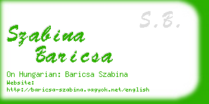 szabina baricsa business card